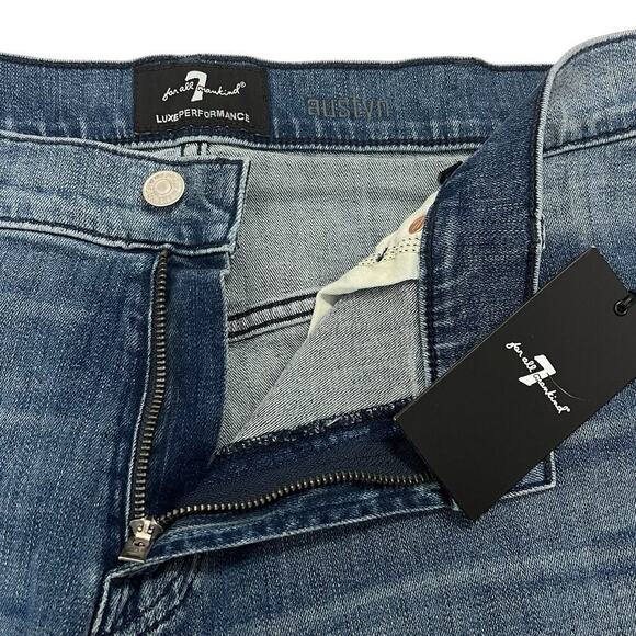 7 for All Mankind Austyn Jeans Relaxed Straight Leg Medium Blue Luxe Men’s 38 - Picture 5 of 7